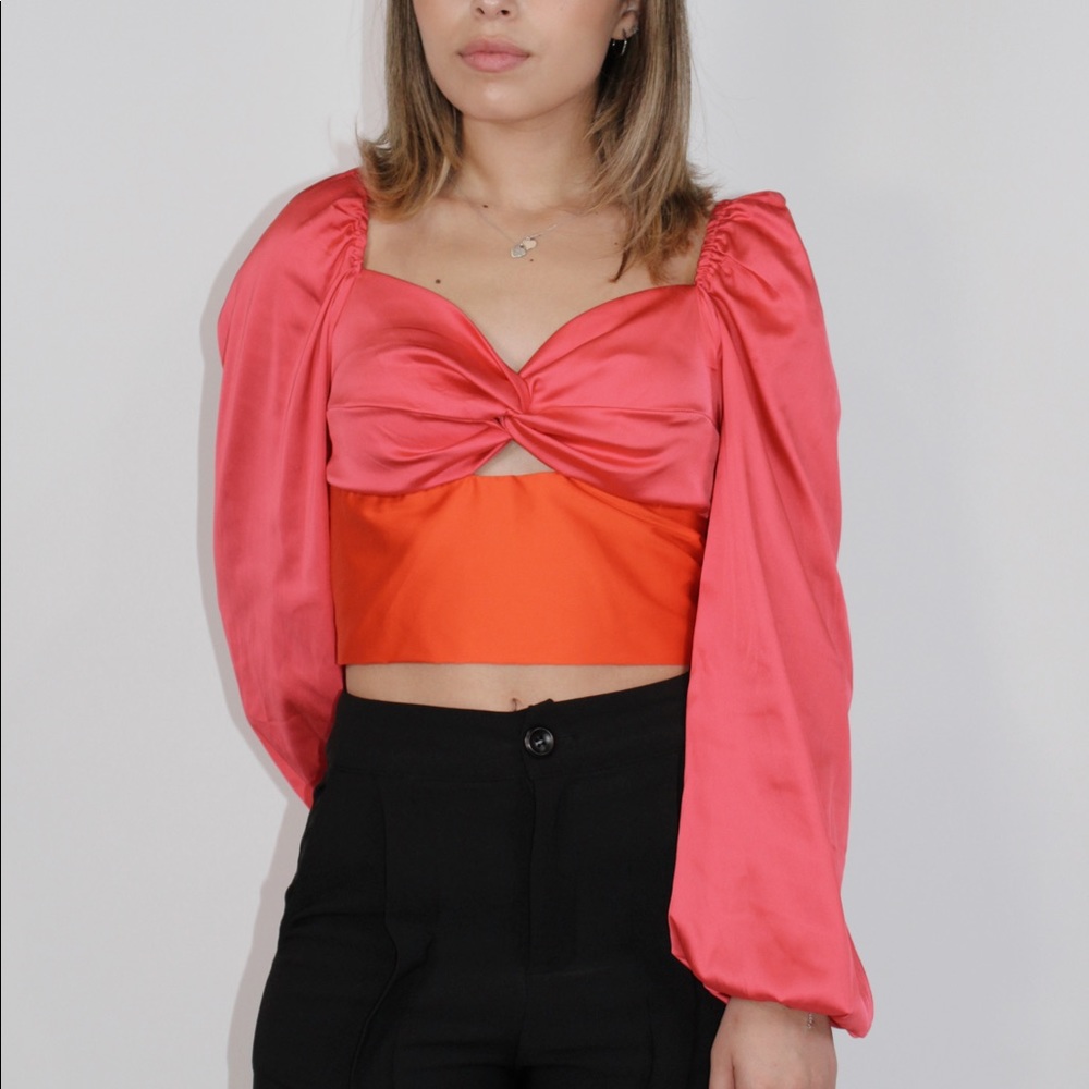 Red and Pink blouse